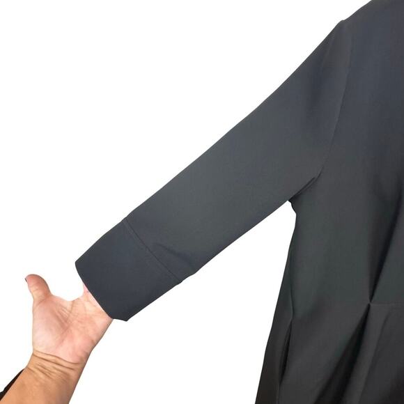 New OAK + FORT V-Neck Front Panel Midi Dress Pockets Minimalist Langenlook Sz S - Picture 4 of 12